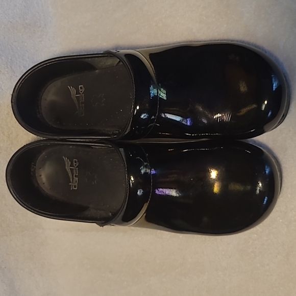 dansko petrol patent clogs